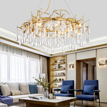 Postmodern light luxury living room lamp round design art hotel creative bar decoration Table restaurant crystal chandelier