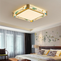 Villa Full Copper Enamel Color Art Suction top lamp Atmosphere New Chinese bedroom Creative Round China Wind Living Room Lamp