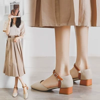 Туфли «Мэри Джейн», босоножки с ремешком, с боковым вырезом в стиле д’Орсе, коллекция 2023, широкий устойчивый каблук, средний каблук, закрытый носок, регулируемый ремешок, стиль «бабушкины туфли»