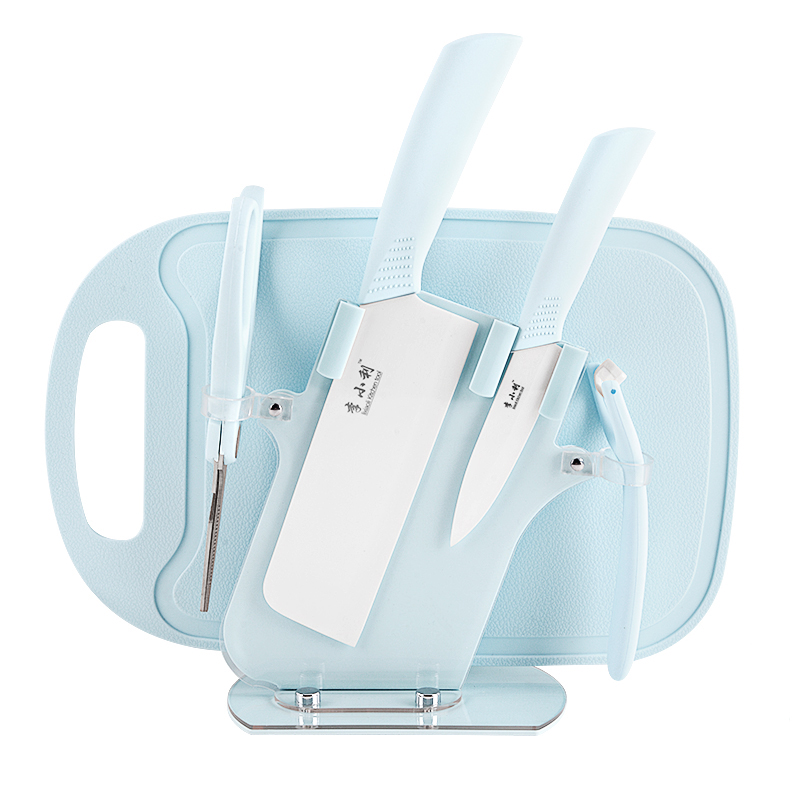 Ceramic knife set baby non-staple food tools ceramic kitchen knife cutting board combination full set of household fruit knives