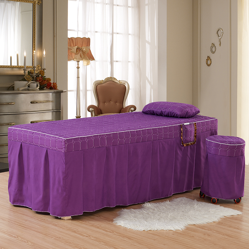 Đặc biệt cung cấp dịch vụ làm đẹp trải giường bốn mảnh massage làm đẹp cơ thể trải giường Màu tinh khiết mua khăn trải giường spa