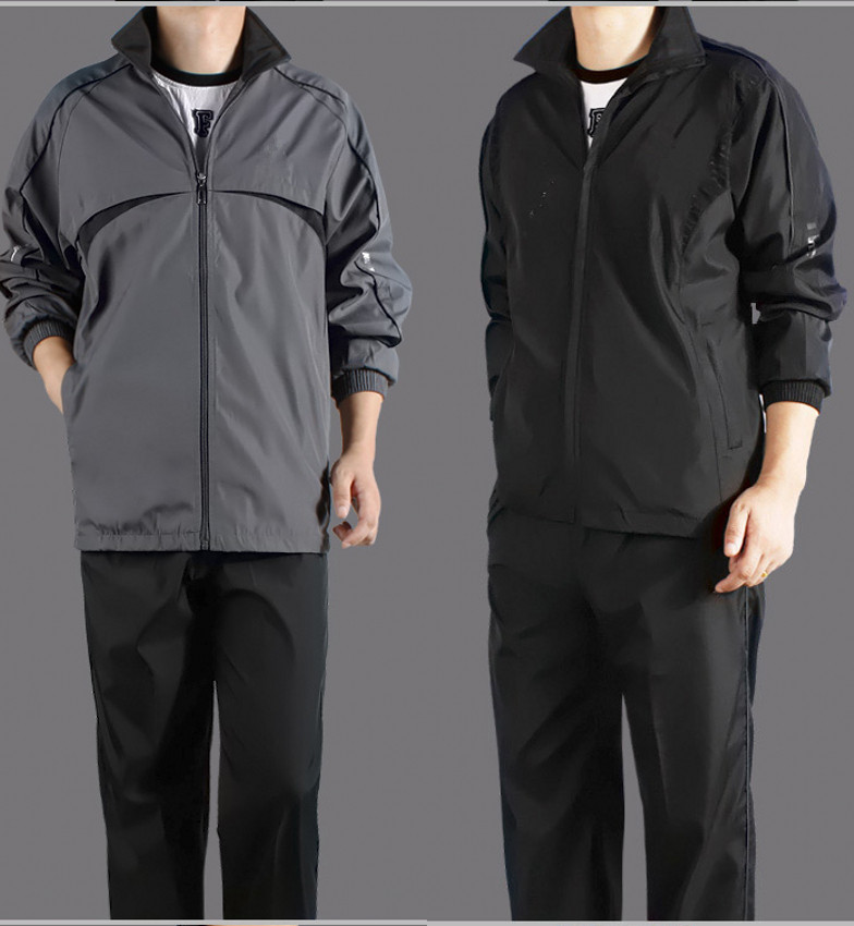 Middle-aged and elderly men's sports suit men's loose casual polyester breathable spring and autumn coat middle-aged sportswear dad's clothes