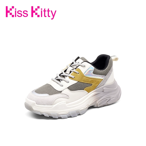 Kiss Kitty 2020 осенняя новая обувь для папы, спортивная повседневная обувь одинакового цвета, модная женская обувь, увеличивающая рост