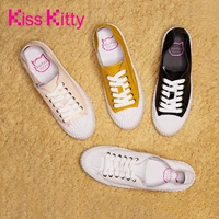 Kiss Kitty Новые туфли на шнуровке с круглым носком, парусиновые туфли на толстой подошве, женские кроссовки, разноцветные туфли на плоской подошве для девочек