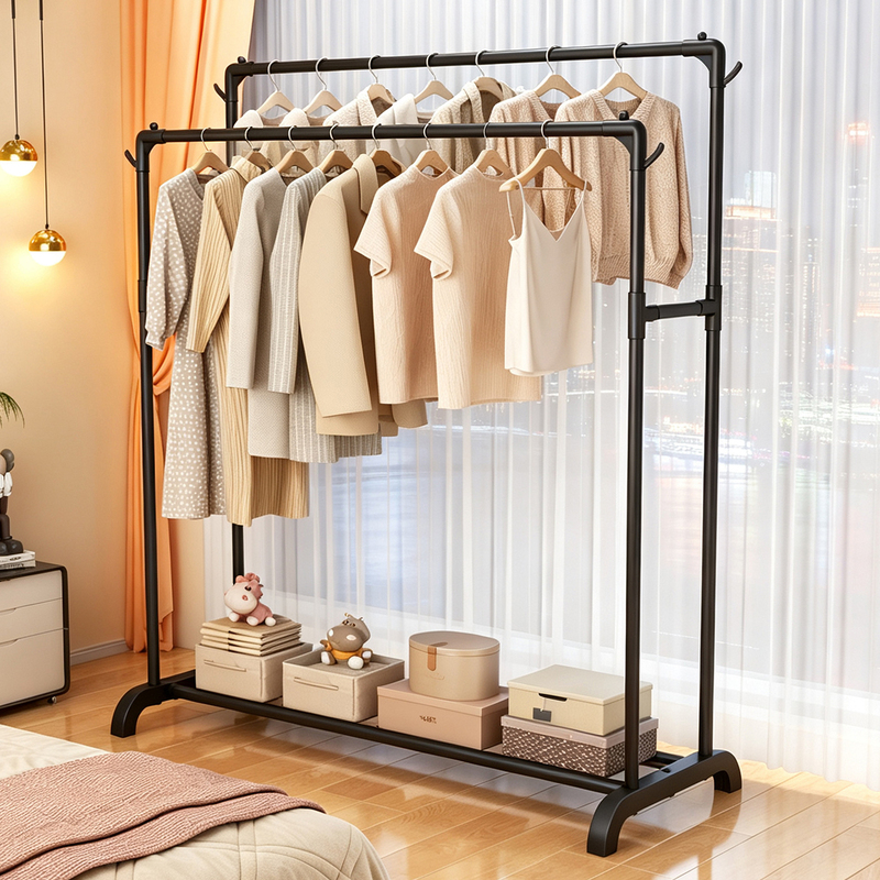 Floor-Standing Clothes Drying Rack for Home Use, Bedroom Clothes Hanging Rod, Simple Coat Rack, Dormitory Balcony Multifunctional Clothes Drying Rack Floor-Standing Clothes Drying Rack for Home Use, Bedroom Clothes Hanging Rod, Simple Coat Rack, Dormitory Balcony Multifunctional Clothes Drying Rack