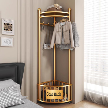 Corner Coat Rack Floor-Standing Household Indoor Storage Rack Corner Clothes Rack Room Bedroom Clothes Rack