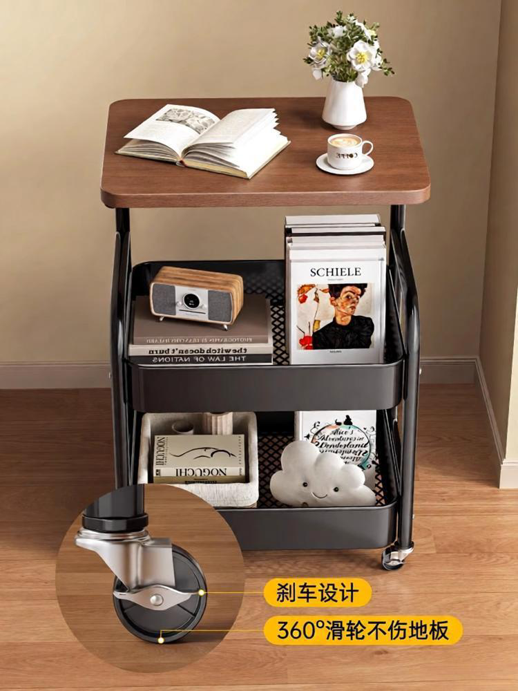 Used Snack Storage Rack, Floor-Standing, Movable Coffee Table, Living Room Sofa Side Table, Bedside Storage Rack, Small Trolley