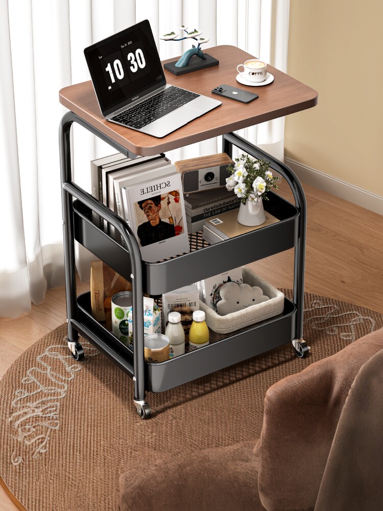 Used Snack Storage Rack, Floor-Standing, Movable Coffee Table, Living Room Sofa Side Table, Bedside Storage Rack, Small Trolley