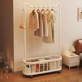 Clothes Rack Floor-Standing Bedroom Coat Rack Simple Small Indoor Household Bedside Storage Rack Clothes Drying Rack Clothes Hanger