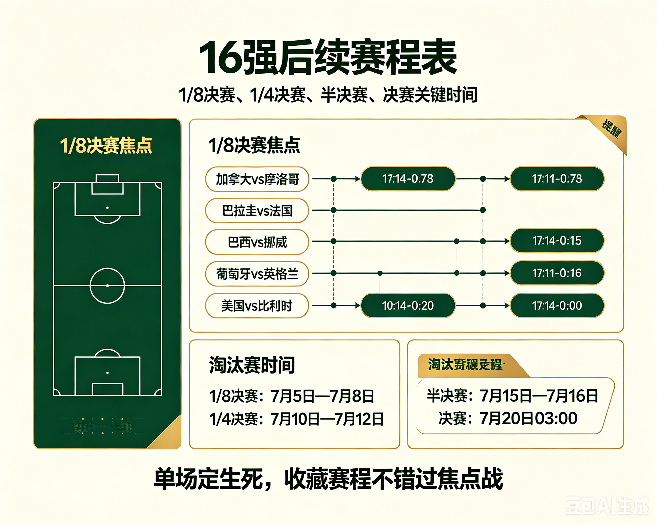 世界杯淘汰赛对阵时间表 16强晋级名单 各队的晋级之路