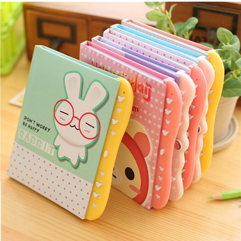 Creative and cute primary school students combination lock notepad children cartoon with lock diary notebook stationery super book