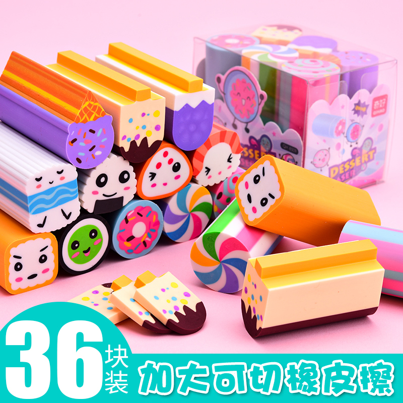 Cartoon Erasers for Elementary School Students, Cute Cartoon Desserts, Sushi, Burgers, Animal and Space Shaped Erasers