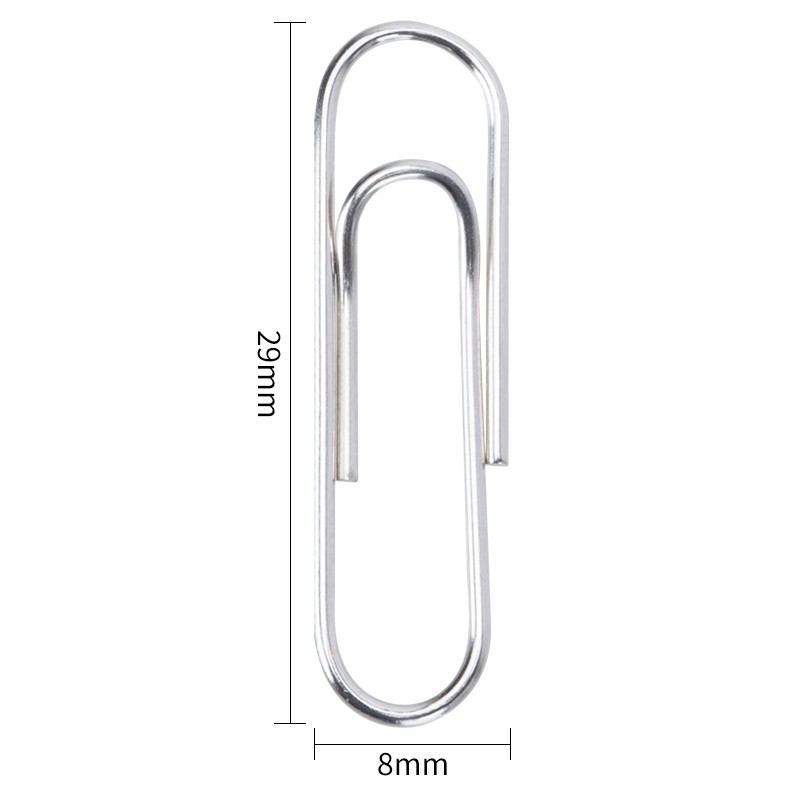 Deli Paper Clips Office Supplies, Curved Paper Clips, Binding Stationery, Nickel-Plated, Thickened, 1000 Pieces, Large