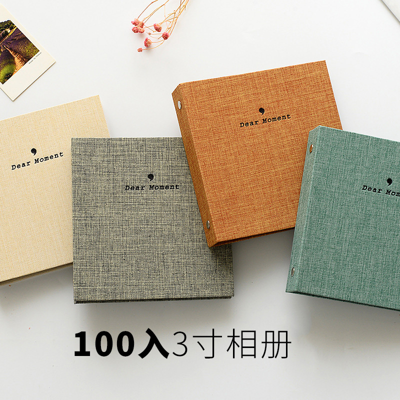 New cotton and linen loose-leaf polaroid album 7c 8 9 lomo universal card book 3-inch movie tickets 100 pieces