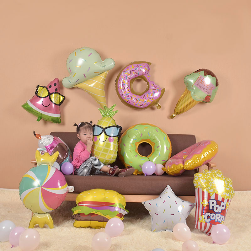 Baby 100 days decoration Children's gift Birthday party Adult balloon decoration Fruit ice cream balloon