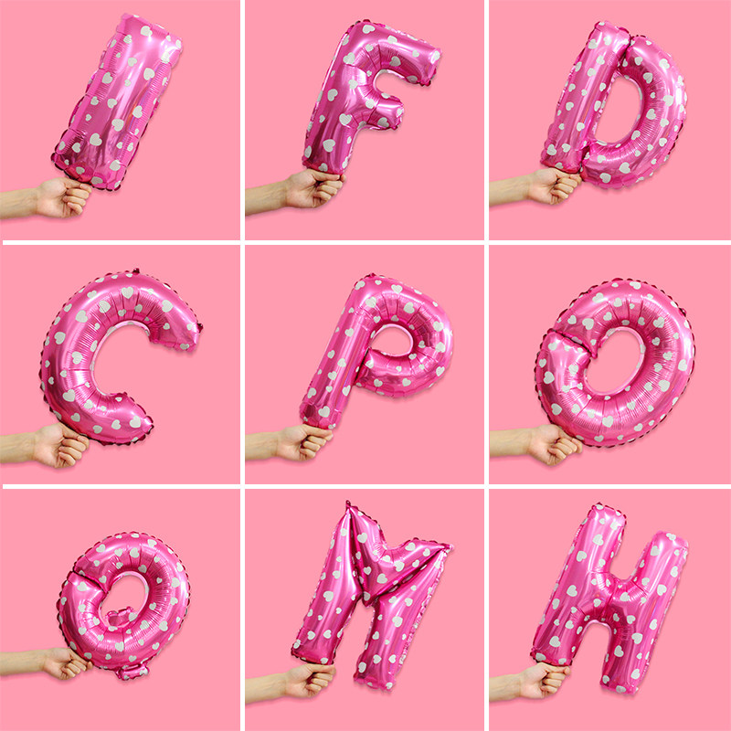 18 inch pink English letter aluminum foil balloon Birthday party decoration dress up proposal wedding wedding room aluminum foil balloon