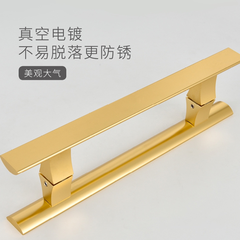 Solid aluminum alloy glass door handle bathroom shop wood door handle black hole distance 210 Ming loaded modern minimalist-Taobao