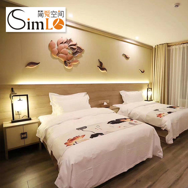 Jane Eyre space Zen new Chinese style hotel room furniture full set of TV cabinet bedside table customization simlo-08