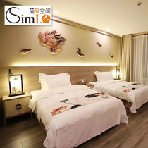 Jane Love Space Zen New Chinese Style Hotel Room Furniture Full TV Cabinet Bedside Table Custom Simlo-08