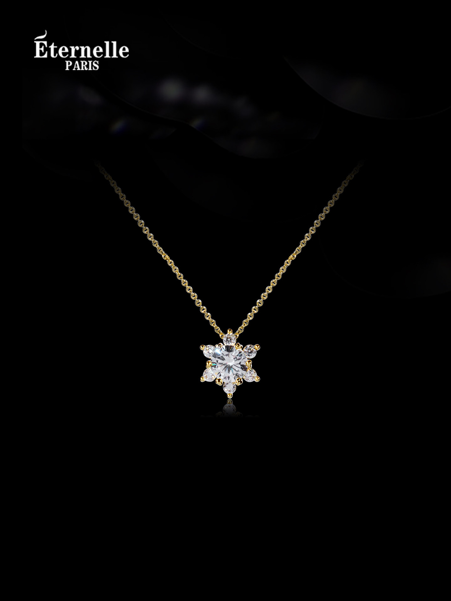 Eternelle French eternal snow necklace women's summer new fashion light luxury niche high-end silver clavicle chain