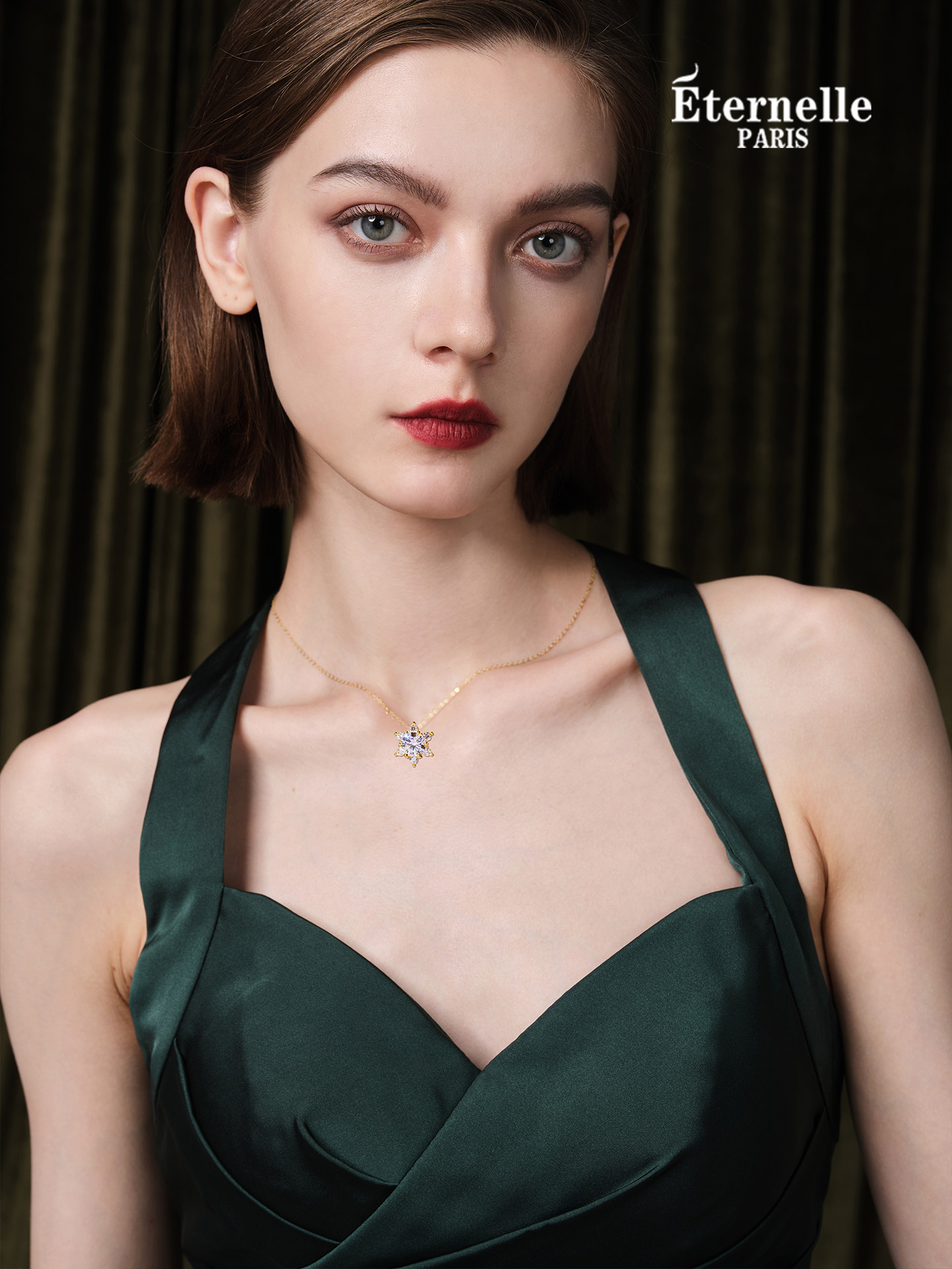 Eternelle French eternal snow necklace women's summer new fashion light luxury niche high-end silver clavicle chain