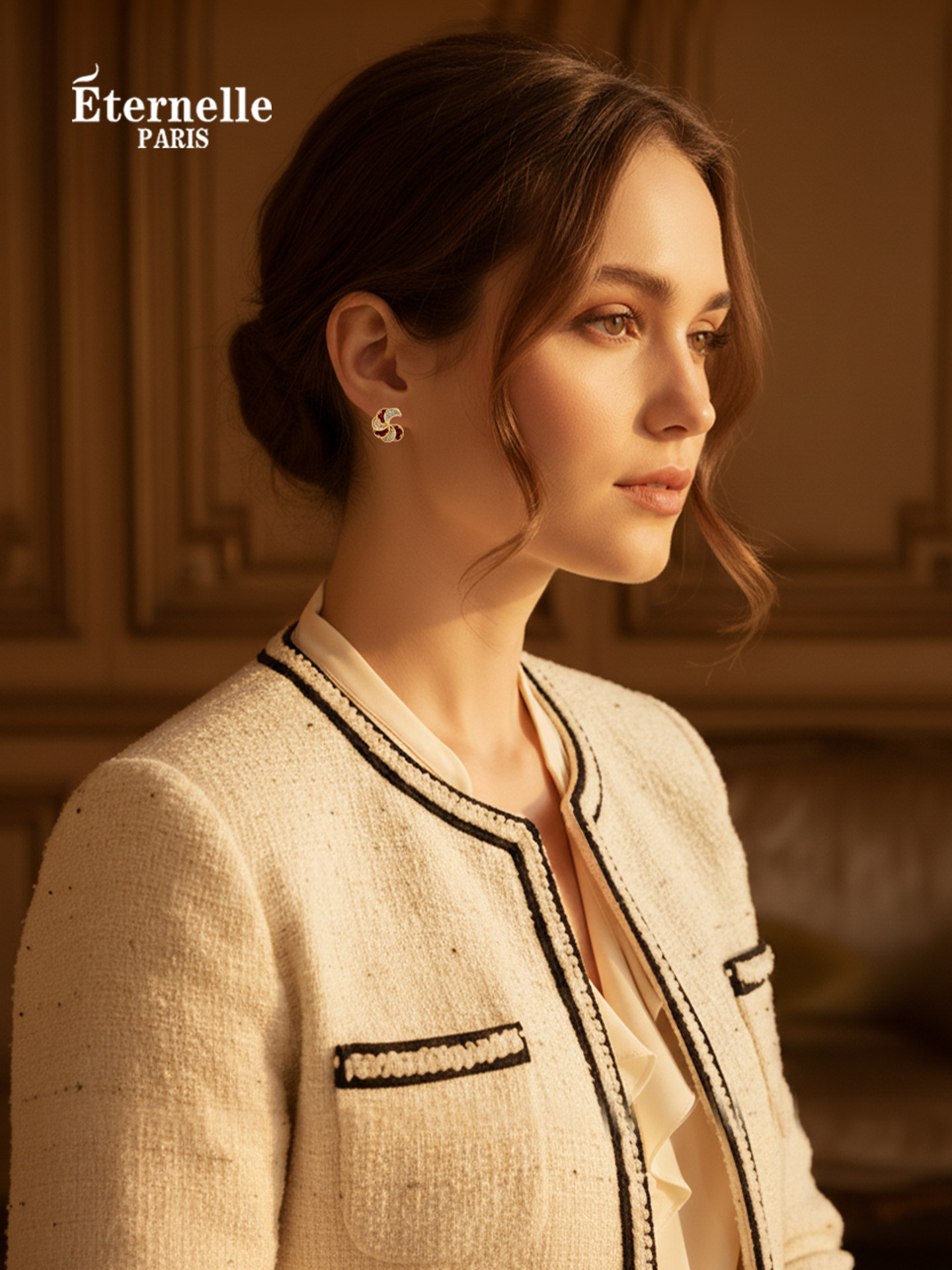 Eternelle French Eternal Heart-Shaped Rotating Earrings, High-End Luxury Earrings for Women, Designer Niche Earrings