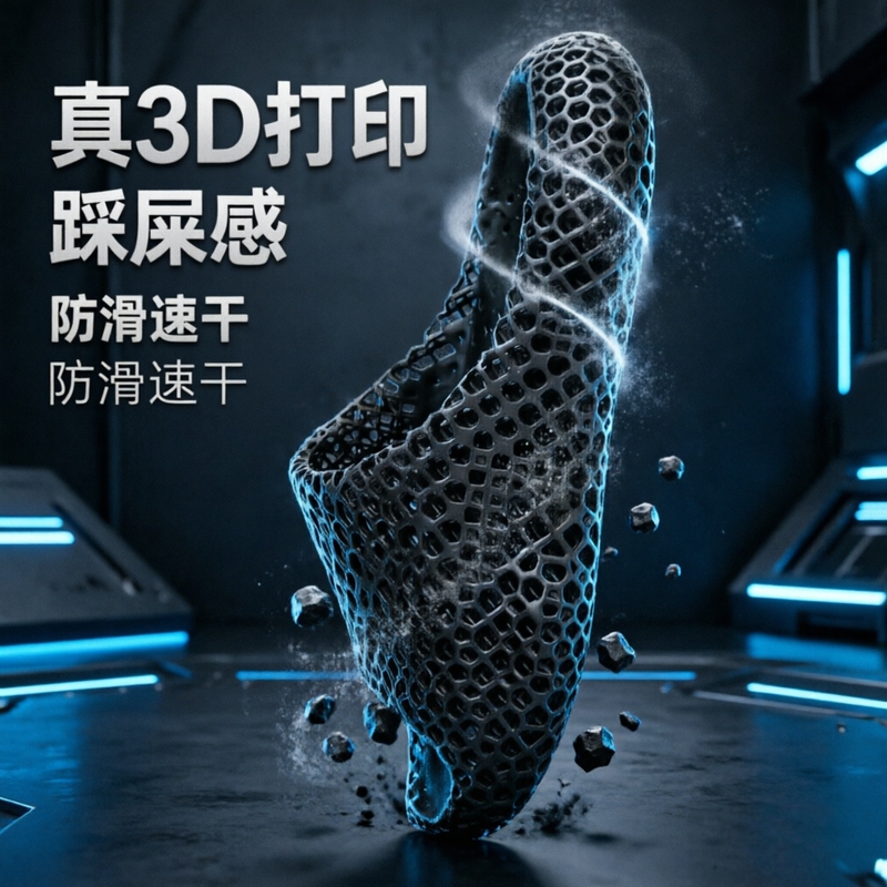 3D Printed Slippers with Pu One-Piece Molding, 4D Technology Support, Outdoor Non-Slip, Quick-Drying, Lightweight Sports Lattice Slippers