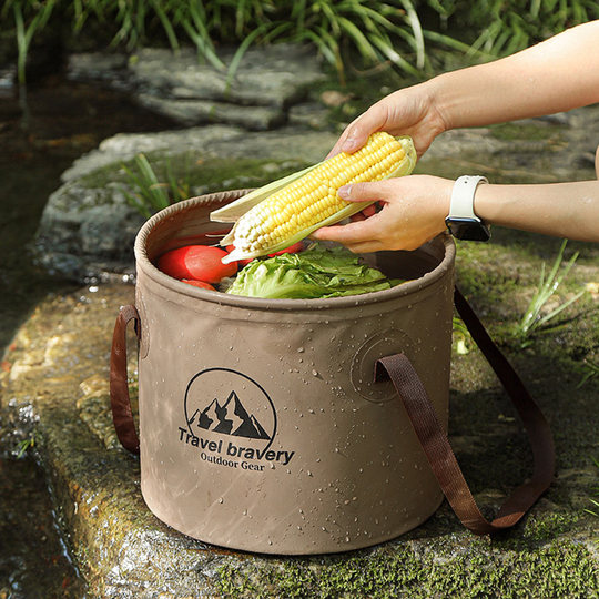 Outdoor camping bucket foldable portable travel large capacity portable bucket vegetable washing bucket foot soaking bag