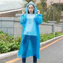 Outdoor travel on business trip Transparent disposable with cap Adult thickened raincoat Travel hiking Hiking Rain Cape Rainwear