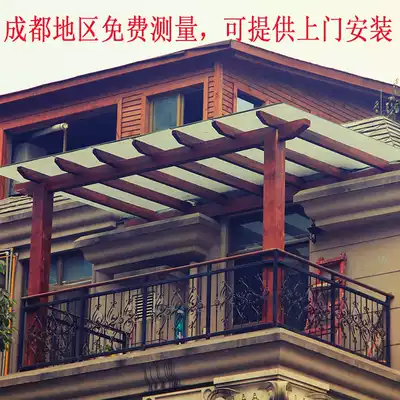 Chengdu custom anticorrosive wood balcony grape rack Sun shed parking shed measurement and installation roof flower rack