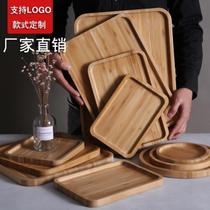 Wooden pallet Disc Tea Tray Barbecue Dish restaurant Bamboo Fruit Smooth Lettering Environmental Protection Bamboo Pan Rectangular Durable