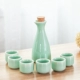 Rượu vang celadon Nhật Bản và Trung Quốc bộ 3 rượu vang trắng rượu sake bình rượu cổ nhà rượu vang vàng - Rượu vang