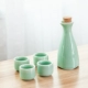 Rượu vang celadon Nhật Bản và Trung Quốc bộ 3 rượu vang trắng rượu sake bình rượu cổ nhà rượu vang vàng - Rượu vang bộ ly uống rượu cao cấp