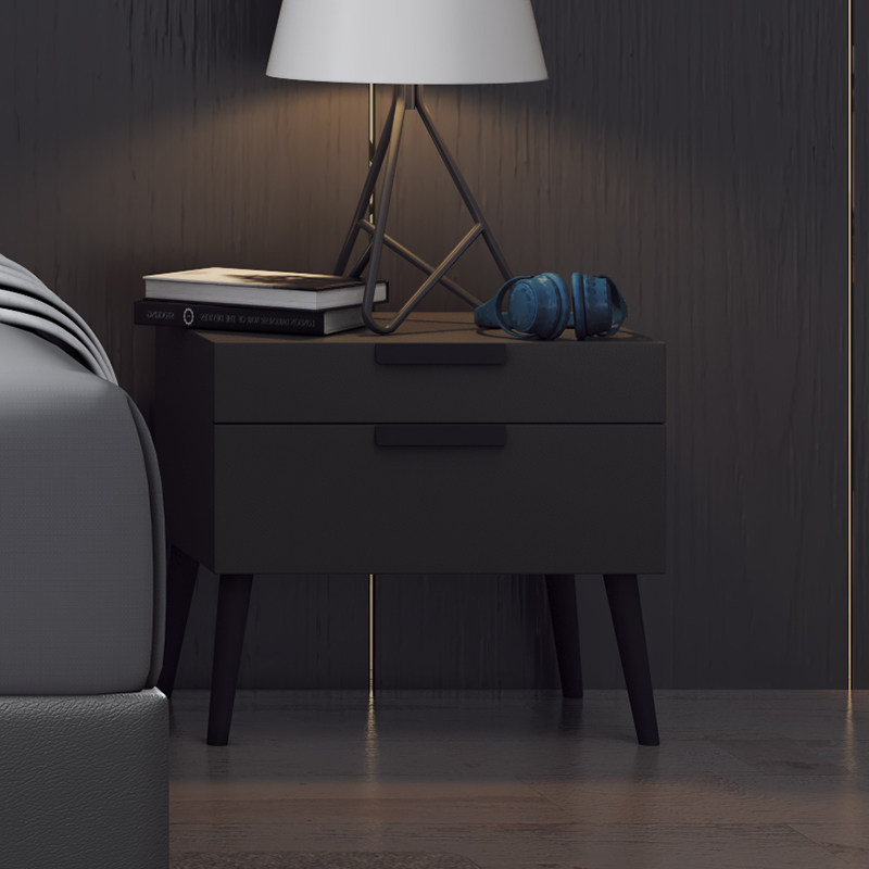 Bed head cabinet minimalist modern light and luxurious Nordic wind grid red shelf Easy storage small cabinet containing bedroom whole dress