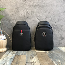 Foreign trade Export factory discount handling Yu Shan Cut Tenders Mens Chest Bag Casual 100 Hitch Layer Cow Leather Skew Satchel Bag