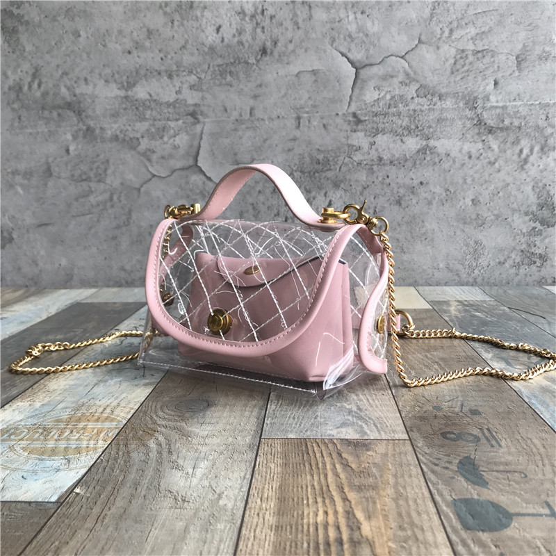 Small Fresh Foreign Trade Export Factory Discount Repentant Clear Warehouse Special Price Fashion Light Jelly Bag Mini Chain Bag
