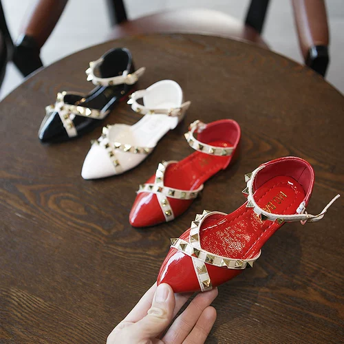 Осенние детские туфли, наряд маленькой принцессы для кожаной обуви с заостренным носом, 2023, в корейском стиле, в западном стиле