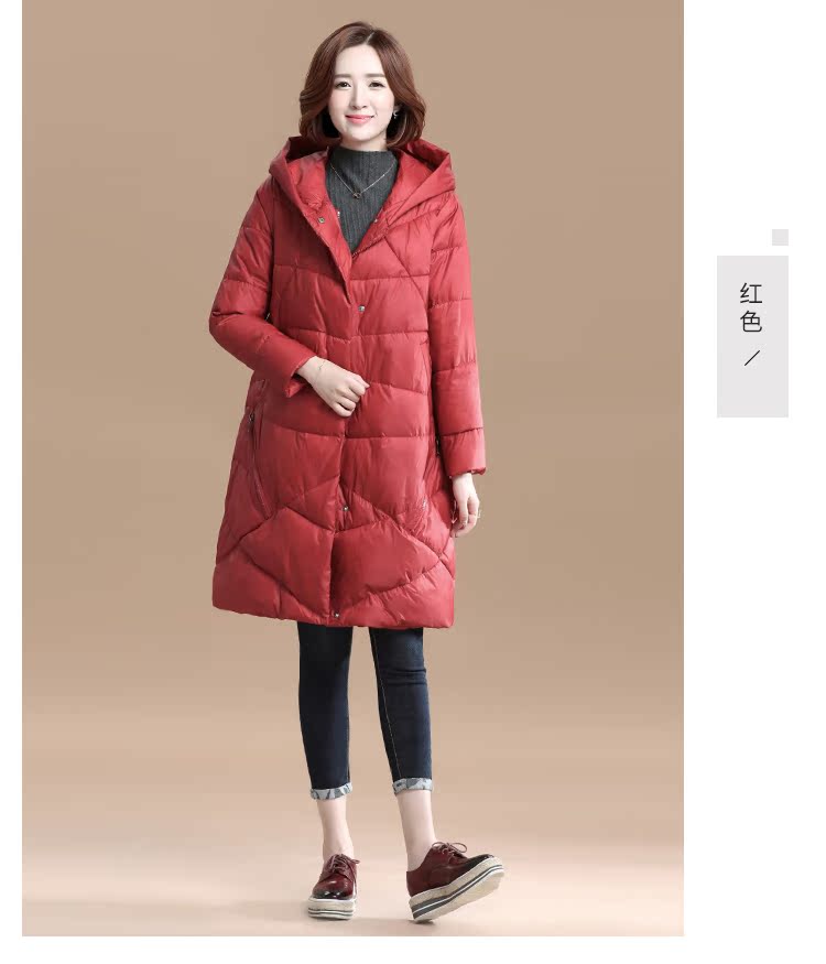 Tháng 9 Momo 2018 thu đông mới cho phụ nữ dài rộng màu rắn trùm đầu cotton nữ Quần áo cotton dày Hàn Quốc áo phao lông vũ dáng dài hàn quốc