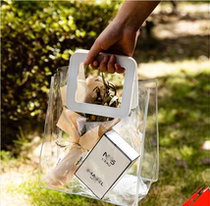 Mothers Festival Bouquet Carry-on Bags Advanced Sensation Ins Wind Transparent Pvc Upscale Companion Hand Gift Bags Loaded With Plastic Bags