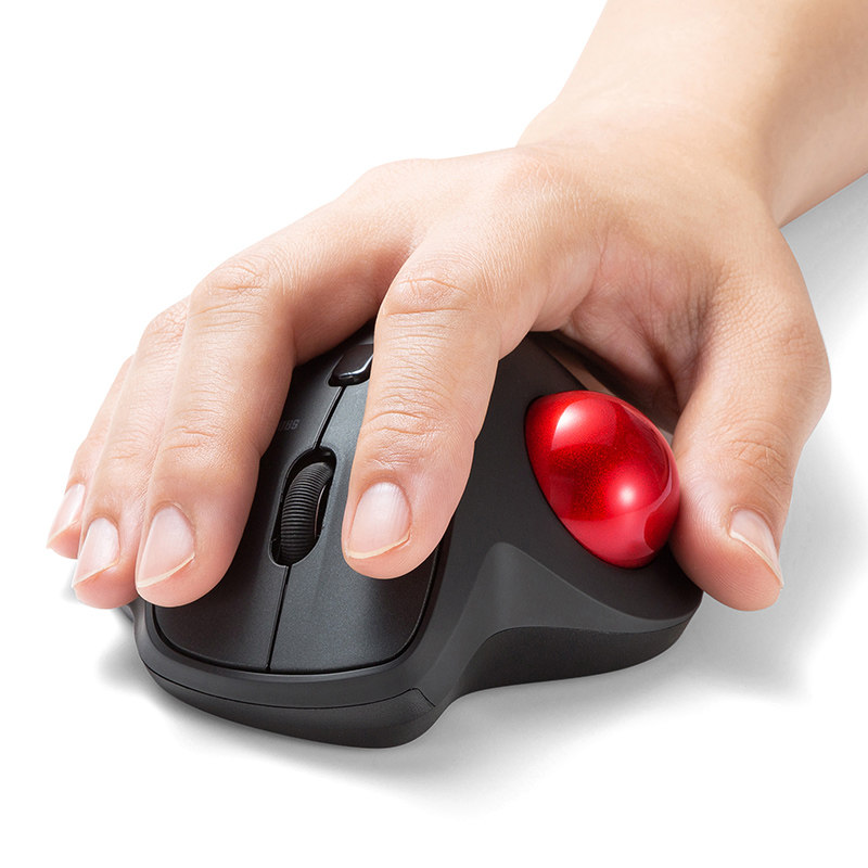 Japan SANWA trackball wireless mouse ergonomics 2 4G mute design CAD drawing to prevent mousehand