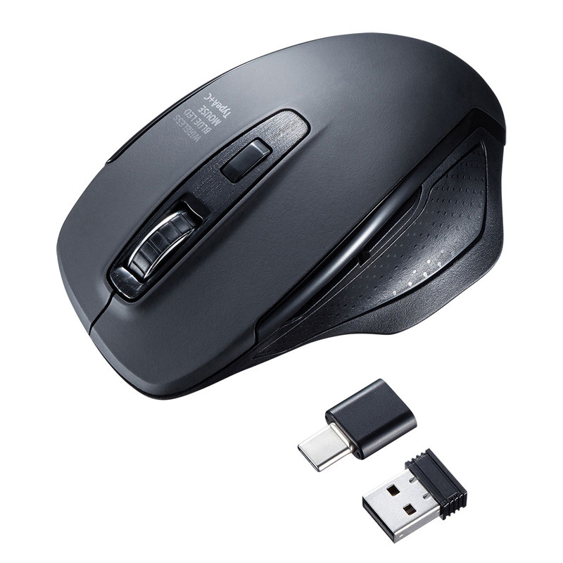 Japan SANWA mute wireless mouse typec USB dual-mode applicable win tablet ipad mobile phone mac home office gaming computer notebook desktop universal slip mouse portable