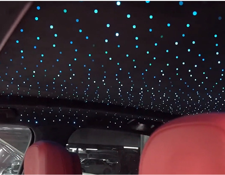12V two-color flashing same color meteor machine car star sky top modification LED car all over the sky star fiber light source device