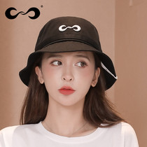 Fishermans hat female Tide brand big head around the face small Japanese extended ribbon Korean spring and summer sunshade Joker sunscreen hat