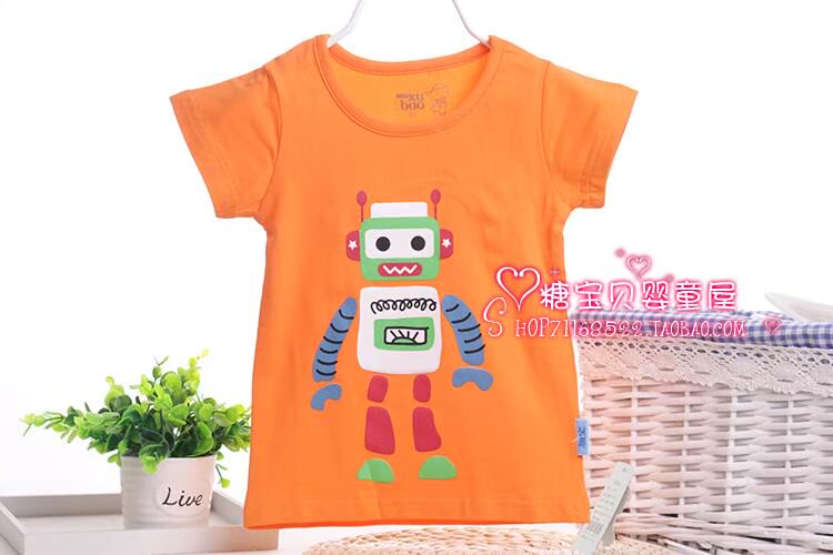 Xu Bao trẻ em mùa hè cho bé trai và bé gái Áo phông ngắn tay trẻ em lớn Áo sơ mi tay ngắn mùa hè trẻ em áo sơ mi mỏng áo thun cộc tay cho bé