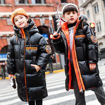 Boys down clothes 2020 new thickened white duck suede girls winter dress The long style of the ocean is light and thin