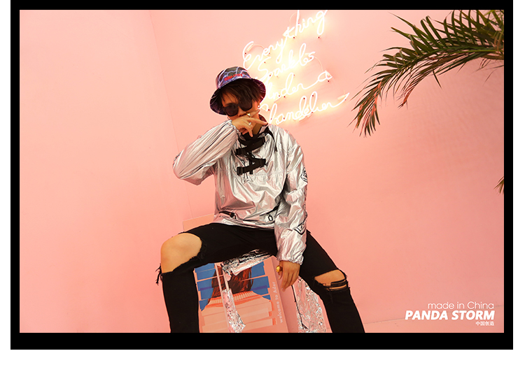 Panda bão PANDA STORM tide thương hiệu bạc cờ bạc phải giành chiến thắng hip hop loose áo gió áo khoác nam triều quốc gia