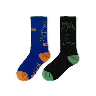 Trend personality graffiti illustration socks women cotton stockings tighten cotton socks
