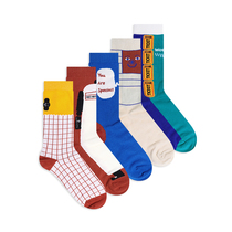 Creative Hand Ledger Series Trendy Socks Female Korea Cotton Socks Korean Version Academy Wind