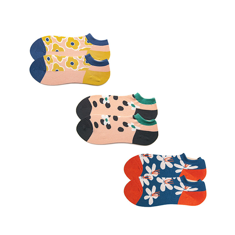Breaking Cat Trends Small Flowers Socks Children Summer Couples Male Flowers Invisible Socks
