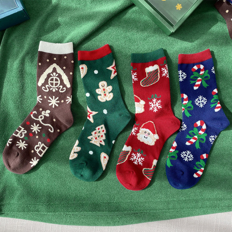 Breaking Cat 4 Pairs of Christmas Birthday Socks for men and women Couple Sox courtesy Box gift cotton Sox gifts